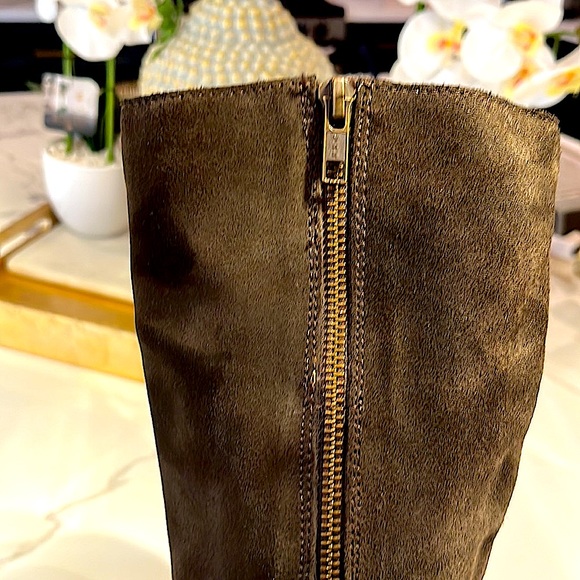 Diba Lea Chocolate Brown Genuine Suede Leather Tall Riding Boots, Women’s Sz 5.5 - Picture 4 of 10